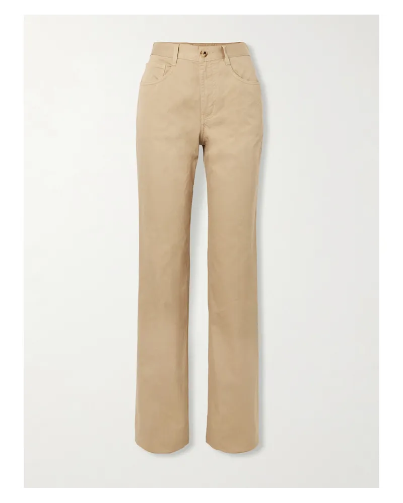 Saint Laurent Clyde Hoch Sitzende Jeans mit Geradem Bein Neutral