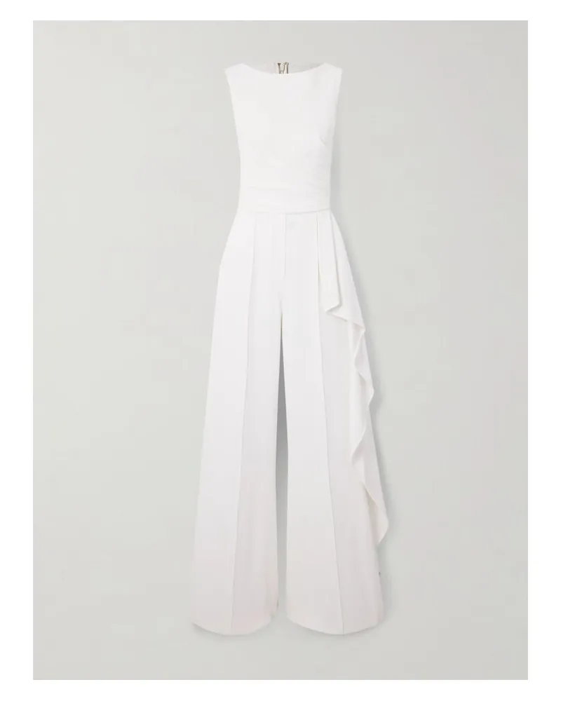 Elie Saab Jumpsuit Aus Cady Mit Raffungen - Wollweiß Wollweiß