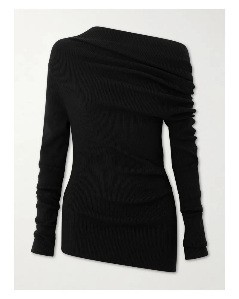 Lisa Yang Agie Pullover Aus Einer Gerippten Baumwoll-kaschmirmischung - Schwarz Schwarz