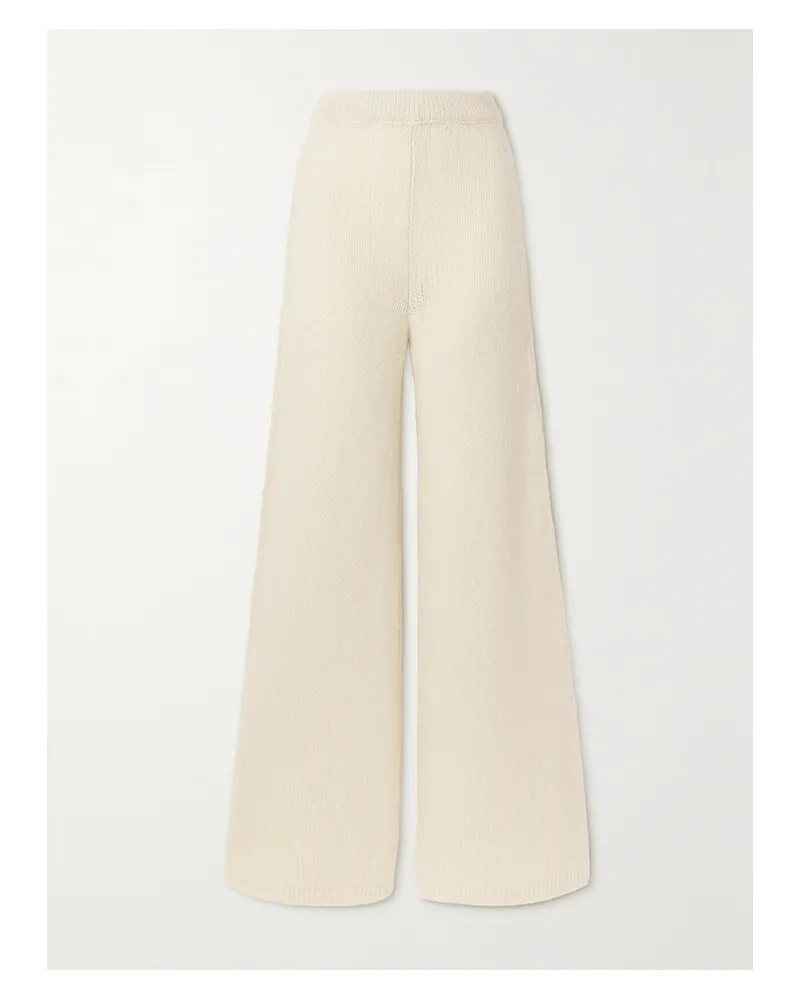 Gabriela Hearst Liu Schlaghose Aus Kaschmir In Lochstrick - Elfenbein Elfenbein