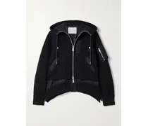 Mehrlagiger Hoodie Aus Jersey Aus Einer Baumwollmischung Mit Satin Und Ripsbandbesatz - Schwarz