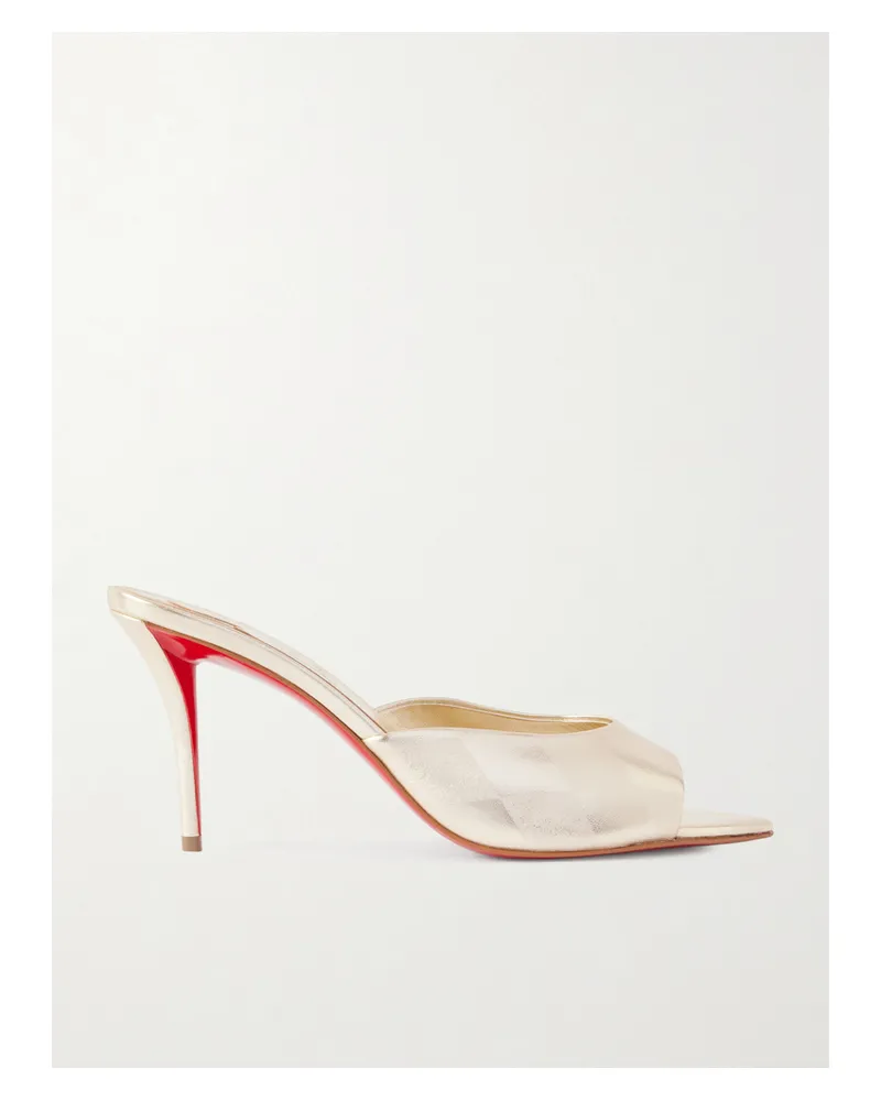 Christian Louboutin Miss Z 80 Mules Aus Metallic-leder - Gold Gold