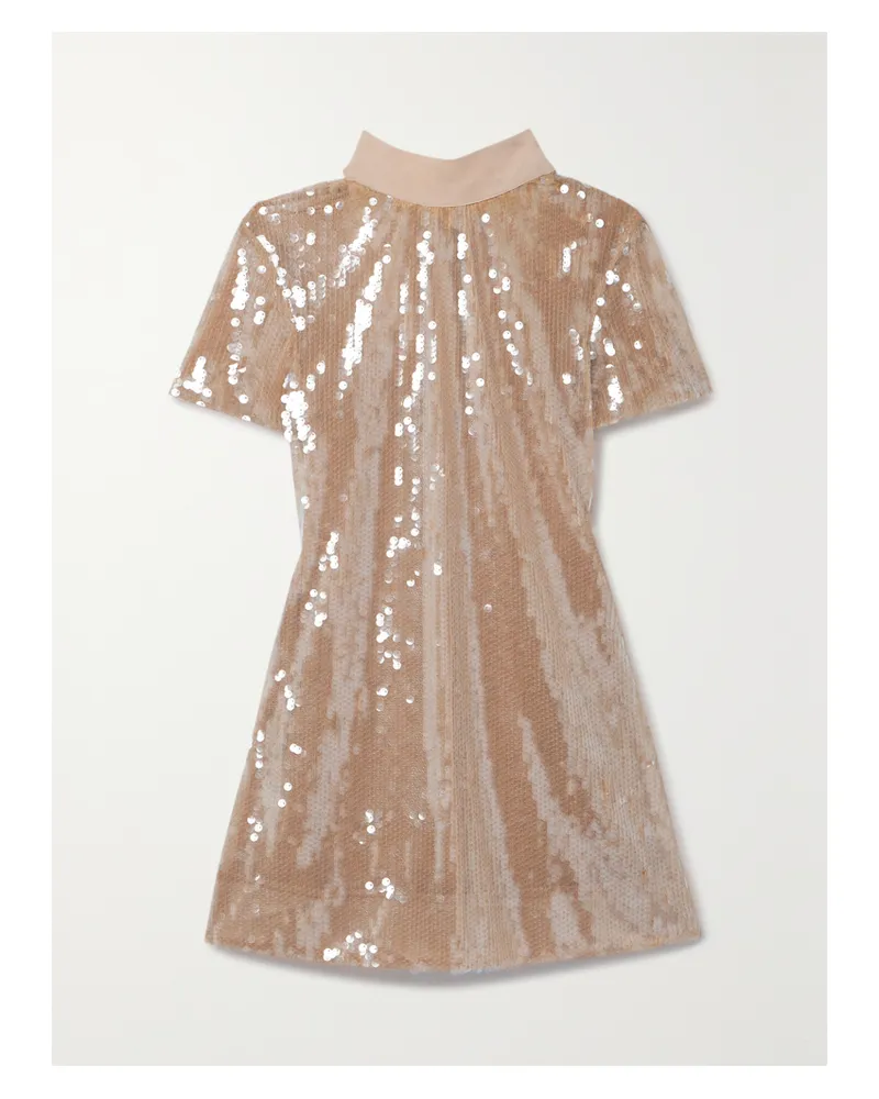 STAUD Ilana Minikleid Aus Tüll Mit Pailletten Und Faille-besatz Aus Einer Baumwollmischung - Neutral Neutral