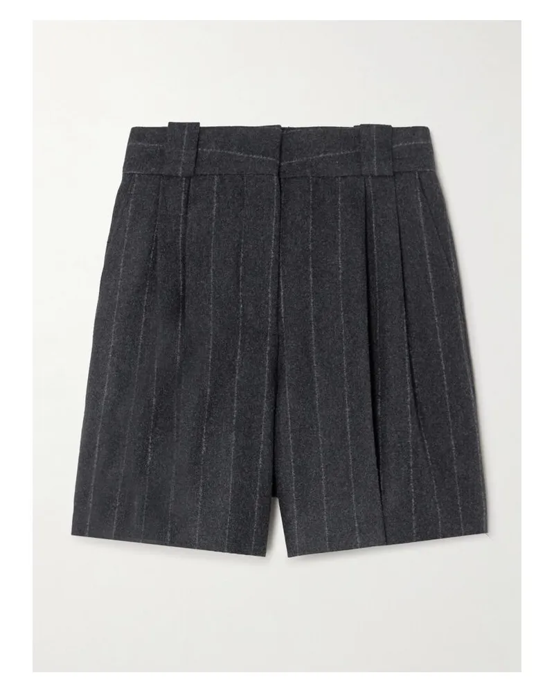 Blazé Milano Ferien Shorts Aus Einer Woll-kaschmirmischung Mit Nadelstreifen Und Falten - Grau Grau