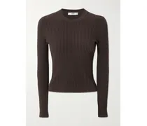 Zopfstrickpullover - Braun