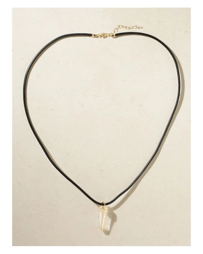 JIA JIA Jumbo Kette Aus Leder Mit Quarz, Diamanten Und Details Aus 14 Karat Gold - Neutral Neutral