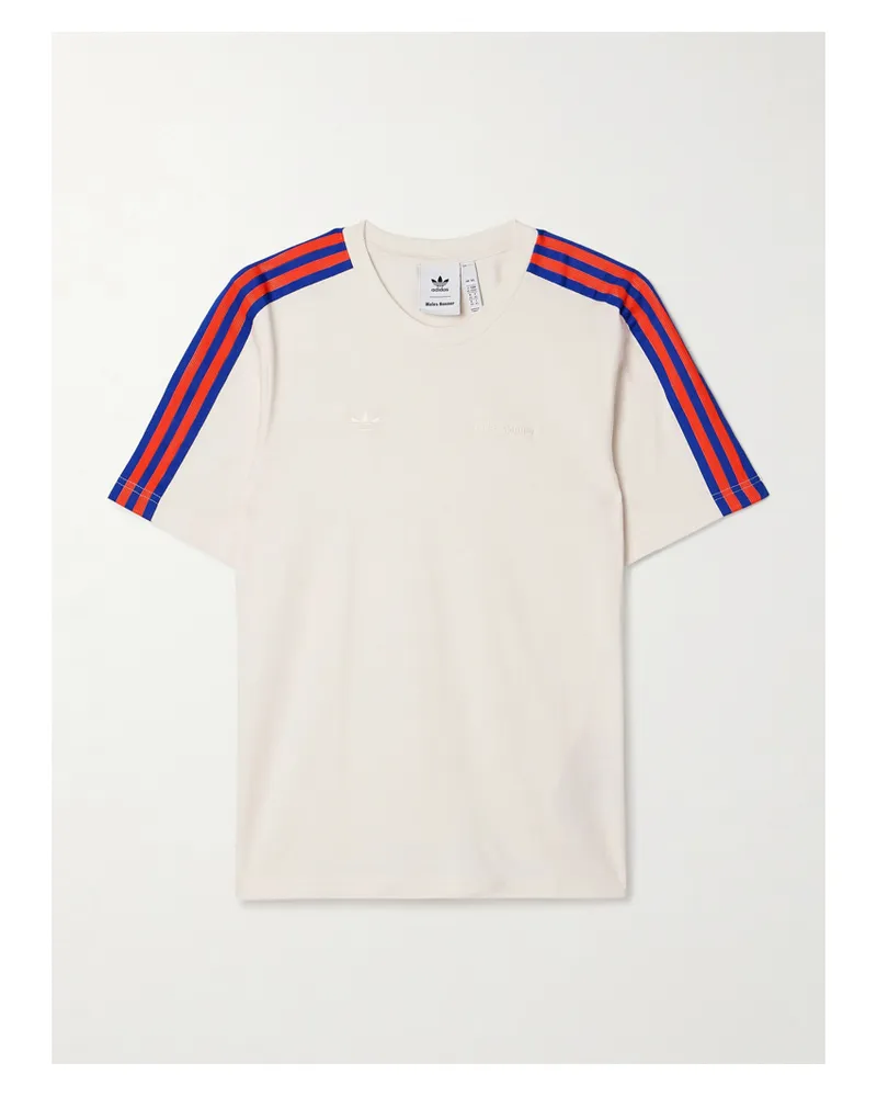 adidas Wales Bonner T-shirt Aus Biobaumwoll-jersey Mit Besätzen Aus Webband - Weiß Weiß