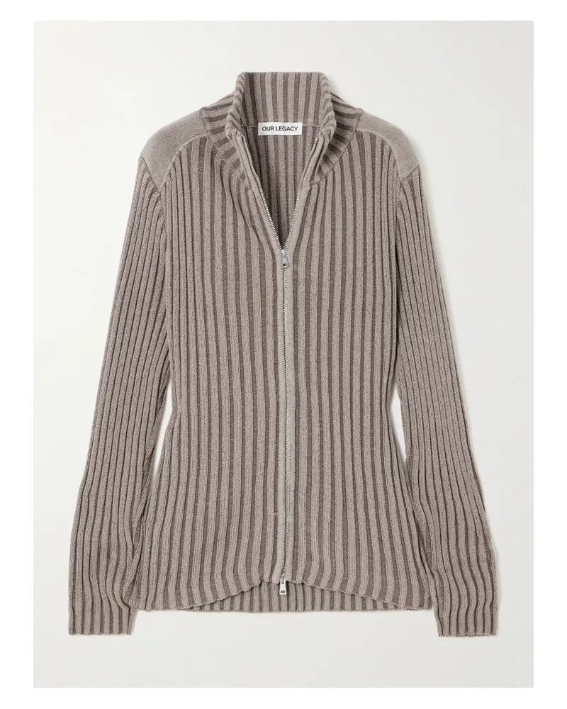 Our Legacy Cardigan Aus Einer Gerippten Baumwoll-kaschmirmischung - Pink Pink