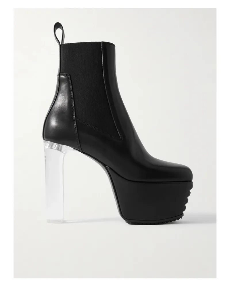 Rick Owens Minimal Grill Beatle Ankle Boots Aus Leder Mit Plateau - Schwarz Schwarz