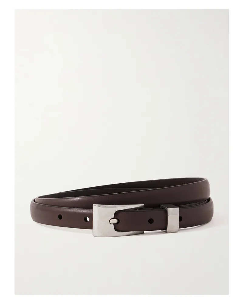 The Row Downtown Leather Belt - Brown Brown