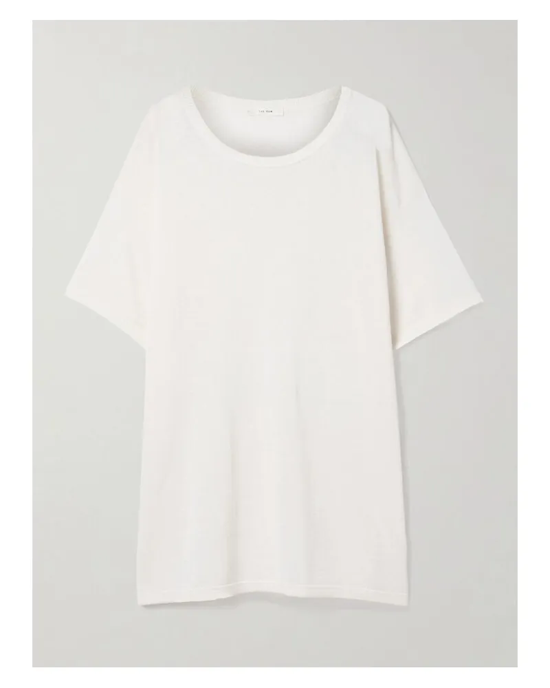 The Row Jiselle Oversized-t-shirt Aus Strick - Weiß Weiß