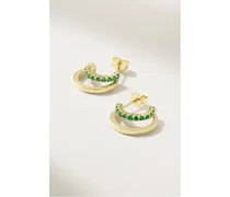 Mini Double Creolen aus 18 Karat  mit Smaragden