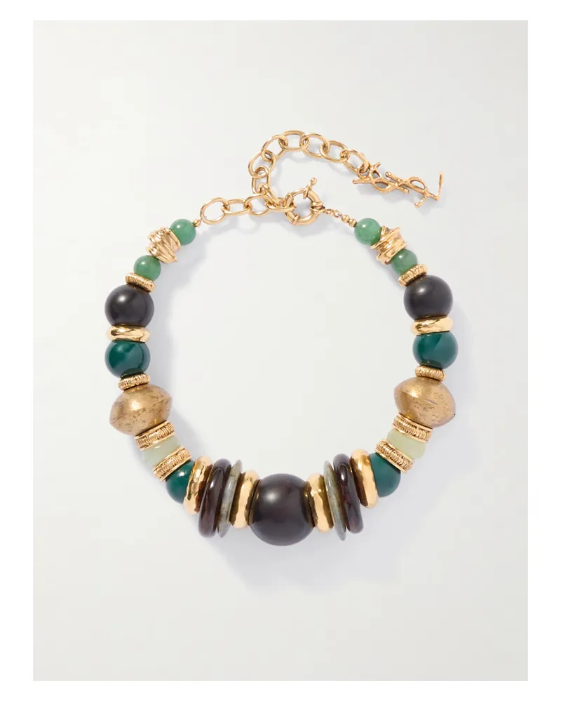 Saint Laurent Kette Mit Zierperlen Und Goldfarbenen Details - Mehrfarbig Mehrfarbig