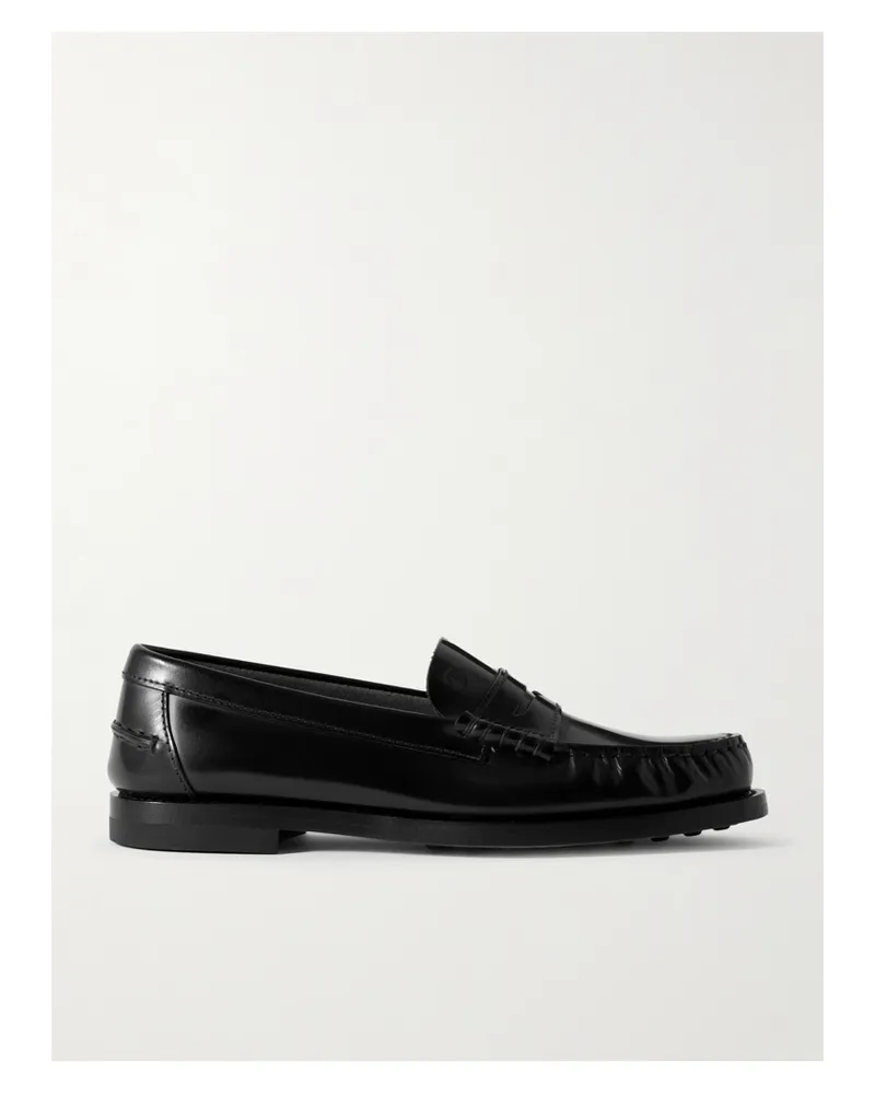 TOD'S Gathered Leather Loafers - Black Black