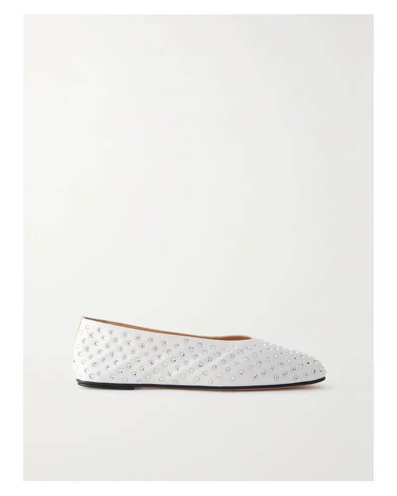 Magda Butrym Ballerinas Aus Satin Mit Kristallen - Weiß Weiß