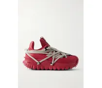 Moncler Trailgrip Megalace® Leather And Rubber Sneakers - Red