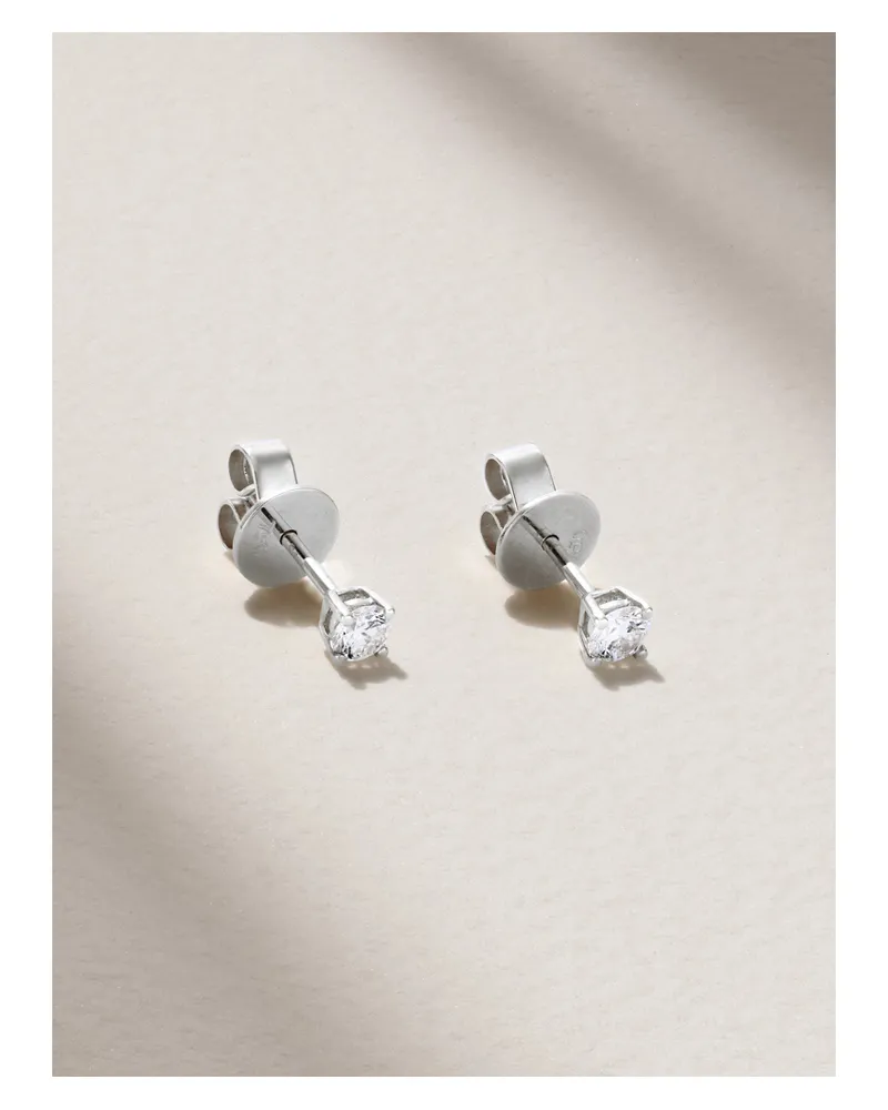 ANITA KO 18-karat White Gold Diamond Earrings - Silver Silver