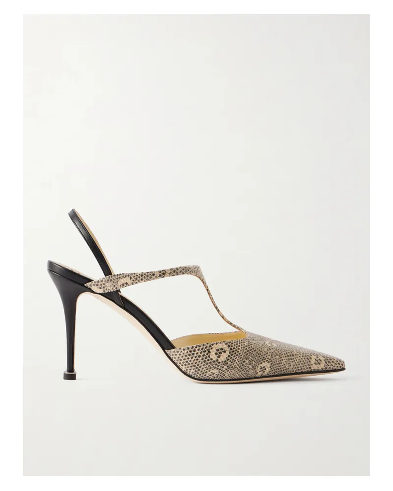 Manolo Blahnik Titon 90 Lizard-effect Leather Slingback Pumps - Animal print Animal