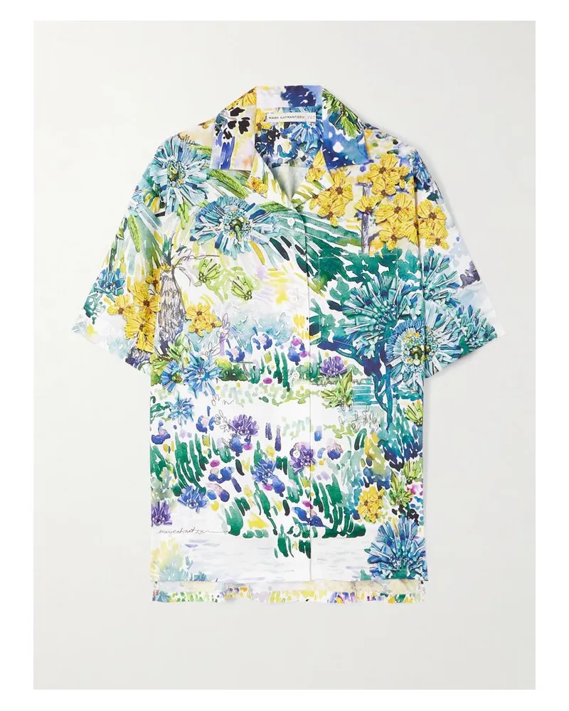 Mary Katrantzou Vero Hemd Aus Bedrucktem Twill - Blau Blau