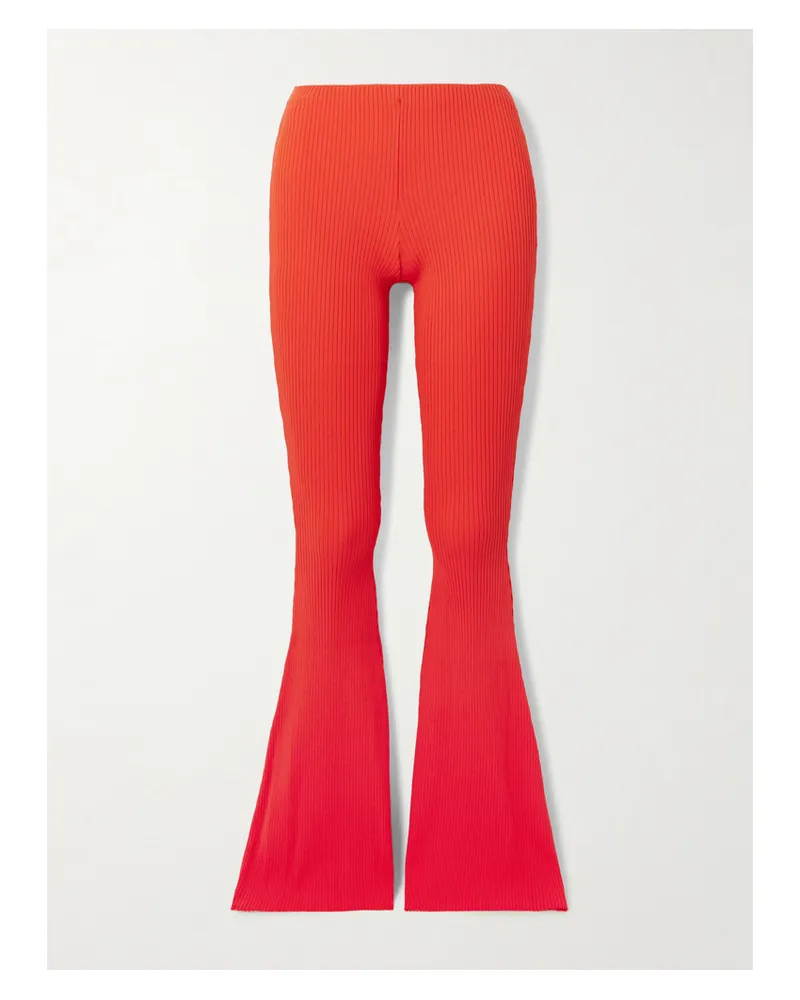 Stella McCartney Schlaghose Aus Recyceltem Rippstrick - Rot Rot