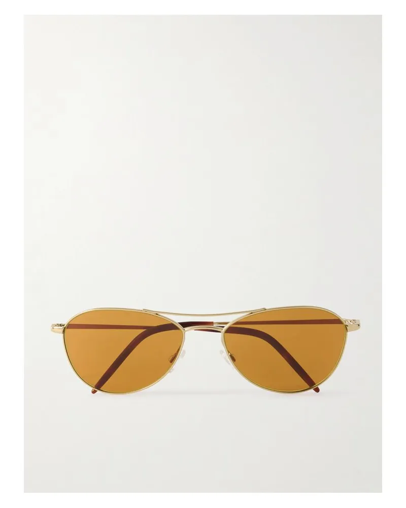 Oliver Peoples Aero Ii Goldfarbene Pilotensonnenbrille Gold