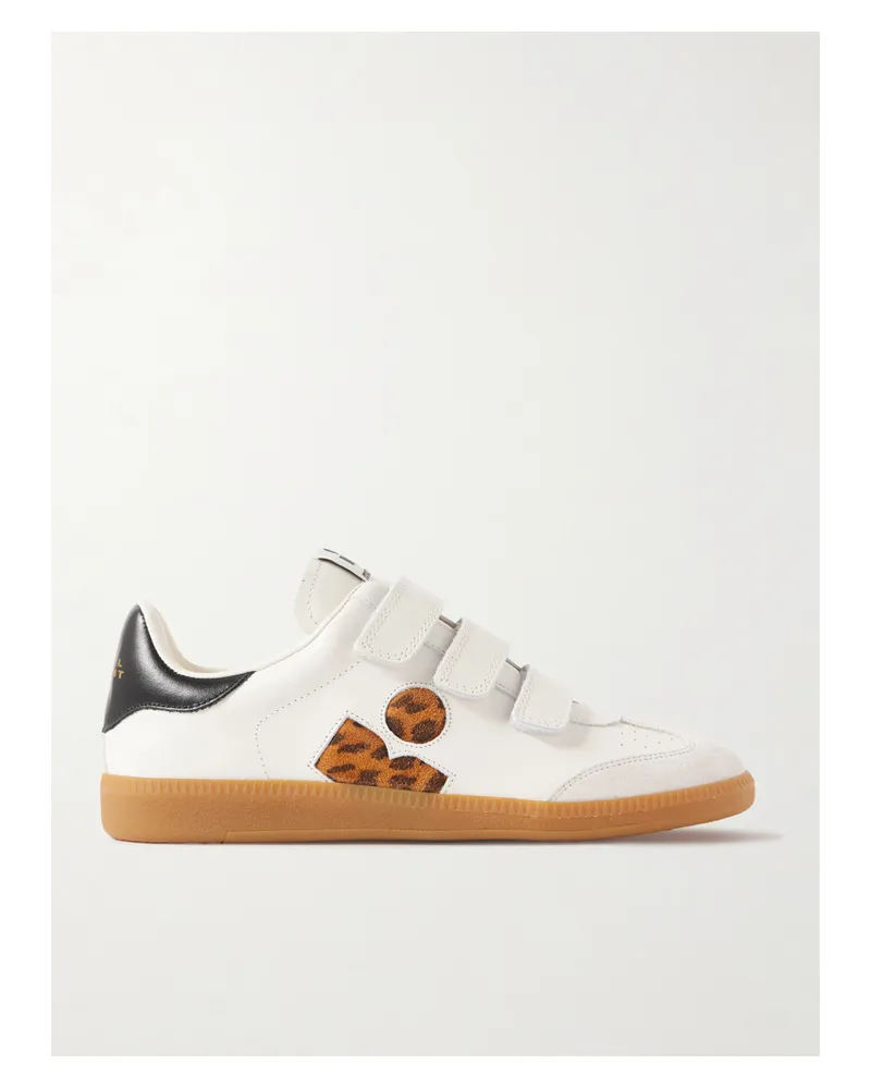 Isabel Marant Beth Sneakers Aus Leder Mit Velourslederbesatz - Ecru Ecru