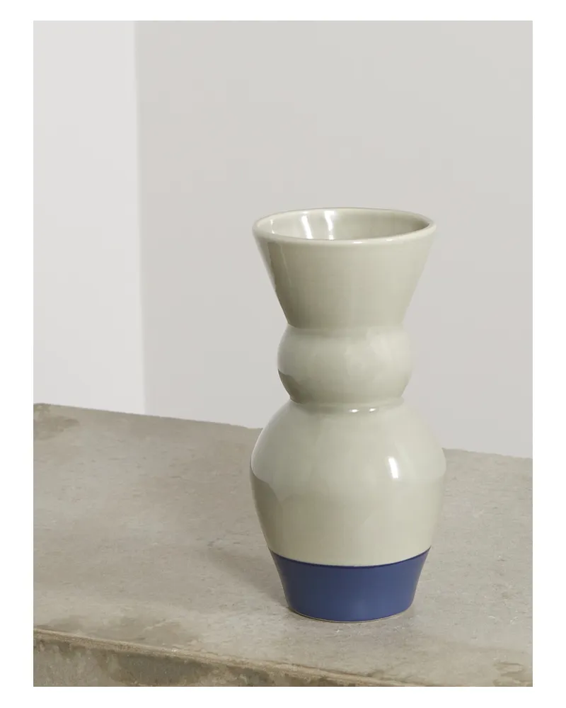 Marloe Marloe Net Sustain Lucie Glasierte Keramikvase - Grau Grau