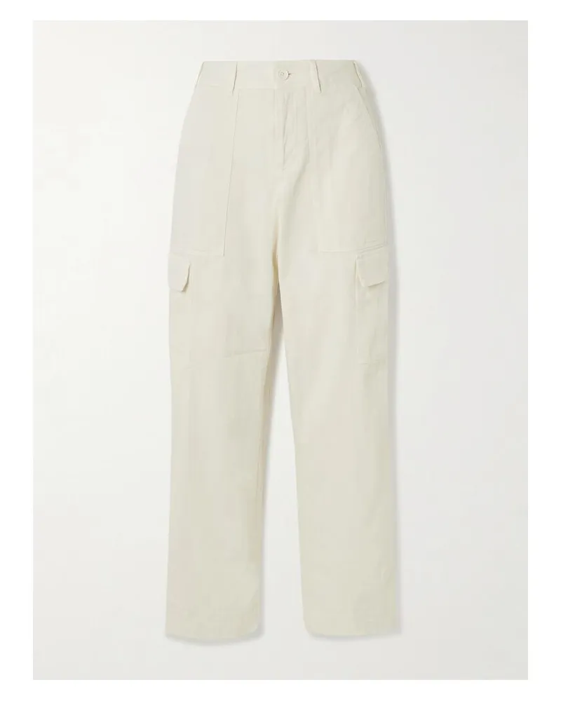 James Perse Cargohose Aus Einer Baumwollmischung Mit Fischgratmuster - Elfenbein Elfenbein