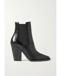 Saint Laurent Theo Ankle Boots aus Leder Schwarz