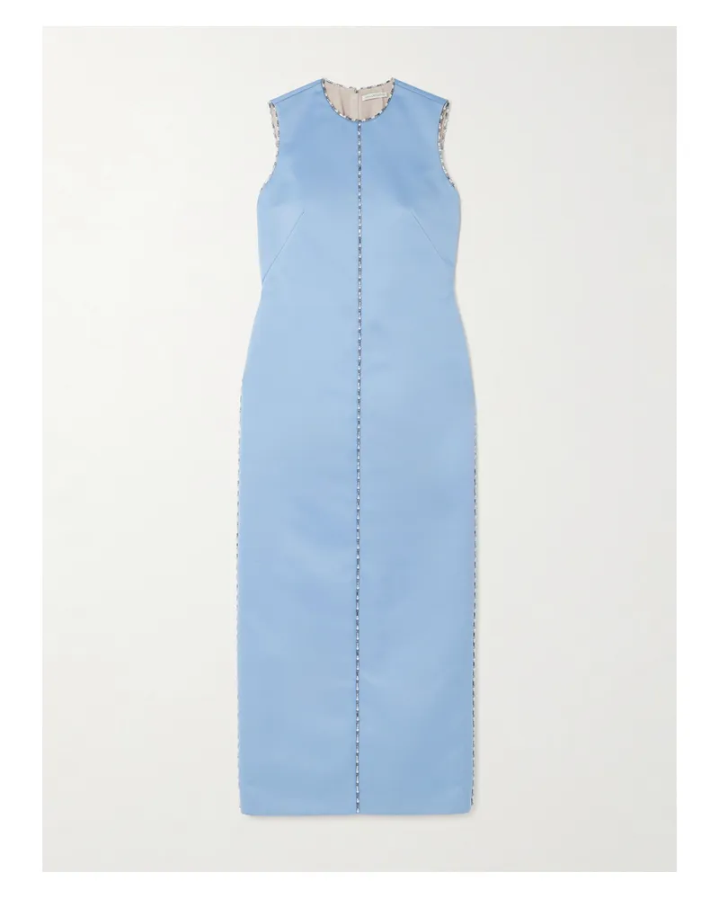 EMILIA WICKSTEAD Amon Robe Aus Satin Mit Verzierungen - Blau Blau