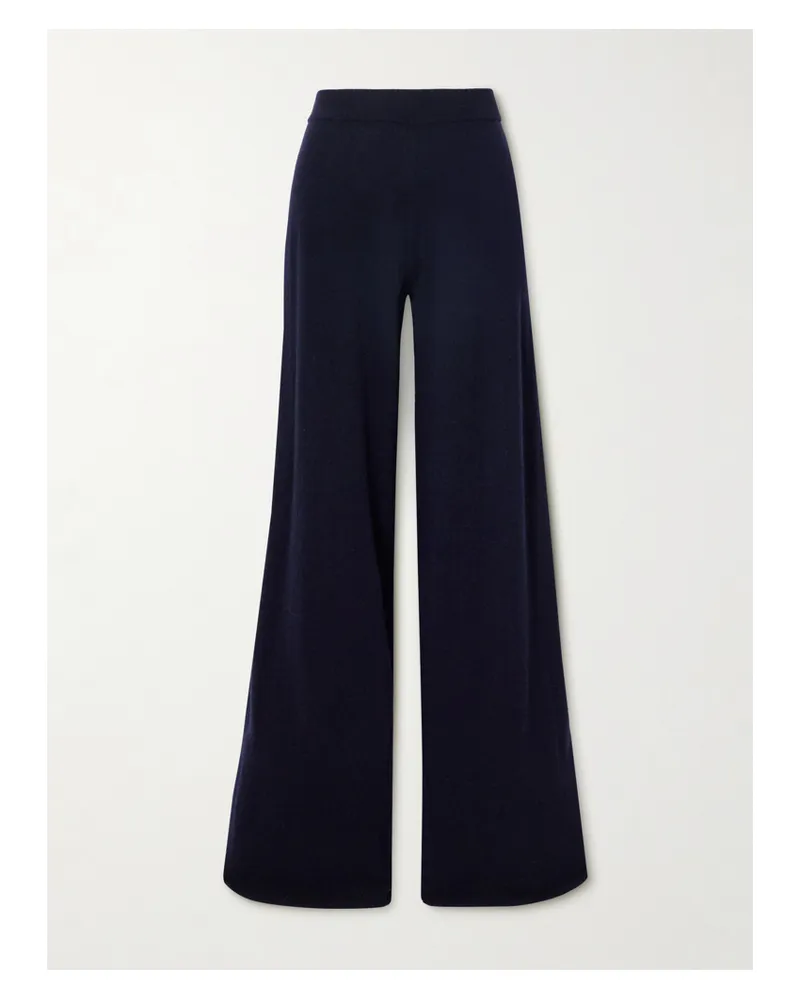 ALLUDE Hose Mit Weitem Bein Aus Einer Woll-kaschmirmischung - Blau Blau