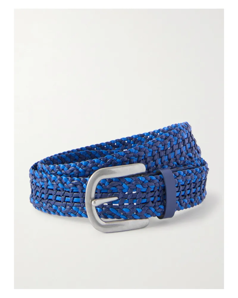 Gabriela Hearst Sam Woven Leather Belt - Blue Blue