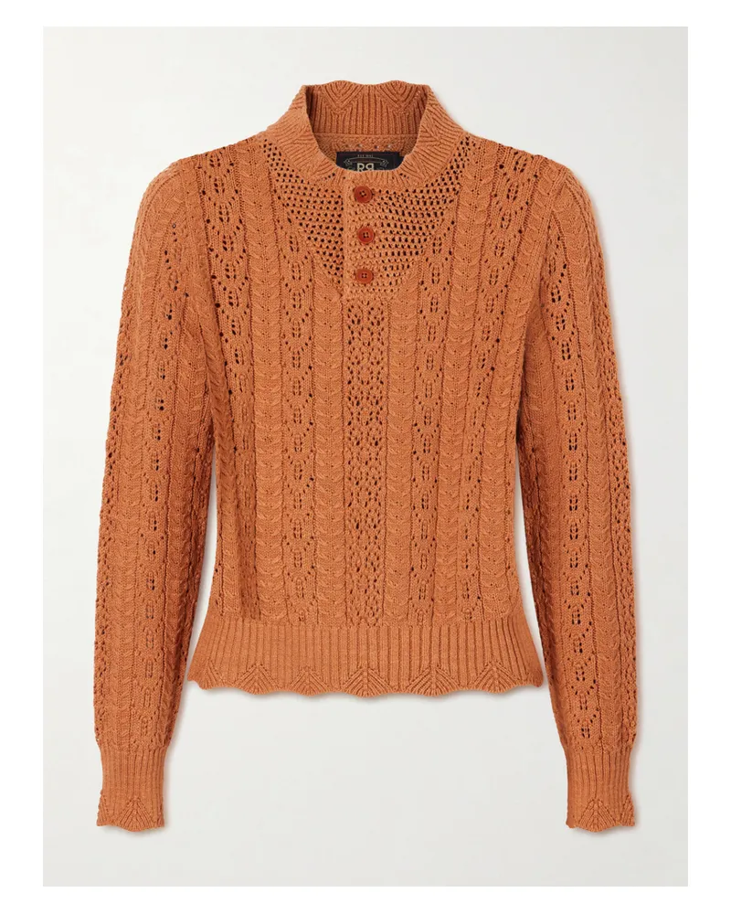 RRL Hannah Pullover Aus Gehäkelter Baumwolle - Orange Orange
