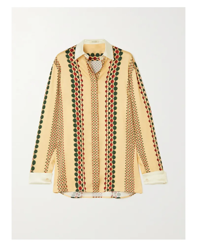 Wales Bonner Acoustic Hemd Aus Bedrucktem Satin - Neutral Neutral