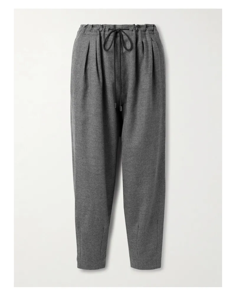 Maria Mcmanus Schmal Zulaufende Hose Aus Tweed Aus Einer Woll-kaschmirmischung Mit Stretch-anteil Und Falten - Grau Grau
