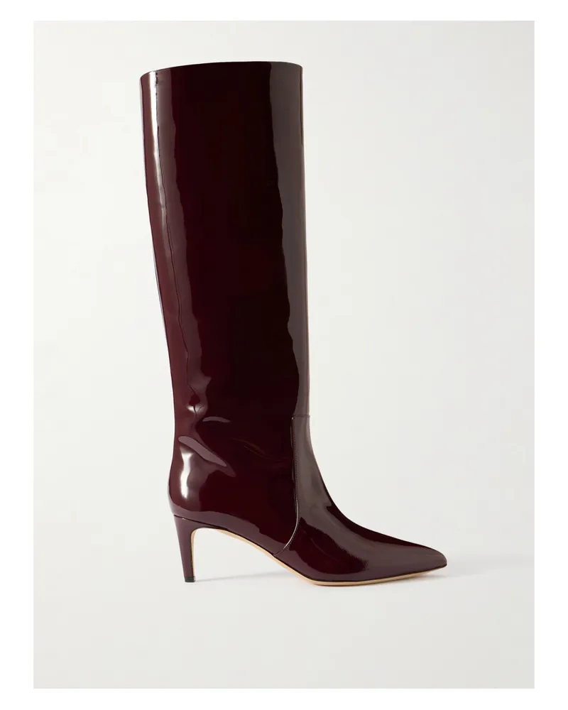 Paris Texas Stiletto Patent-leather Knee Boots - Burgundy Burgundy