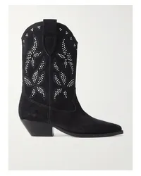 Isabel Marant Duerto Cowboystiefel aus Veloursleder Schwarz