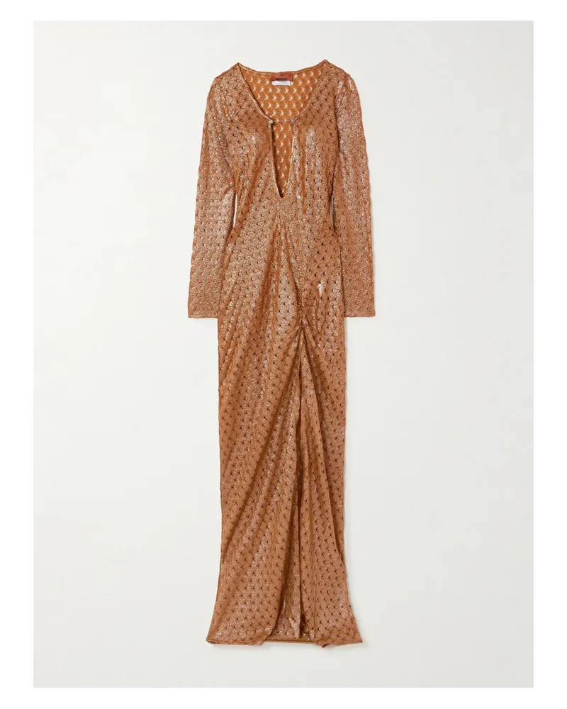 Missoni Strandkleid aus -häkelstrick mit Verzierung Metallic