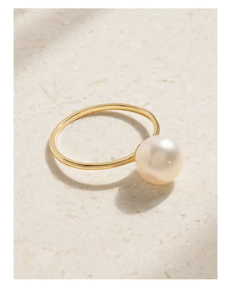 MATEO Pearl Dot Ring Aus 14 Karat Gold Mit Perle Gold