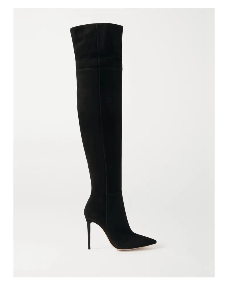 Gianvito Rossi 105 Overknees Aus Veloursleder - Schwarz Schwarz