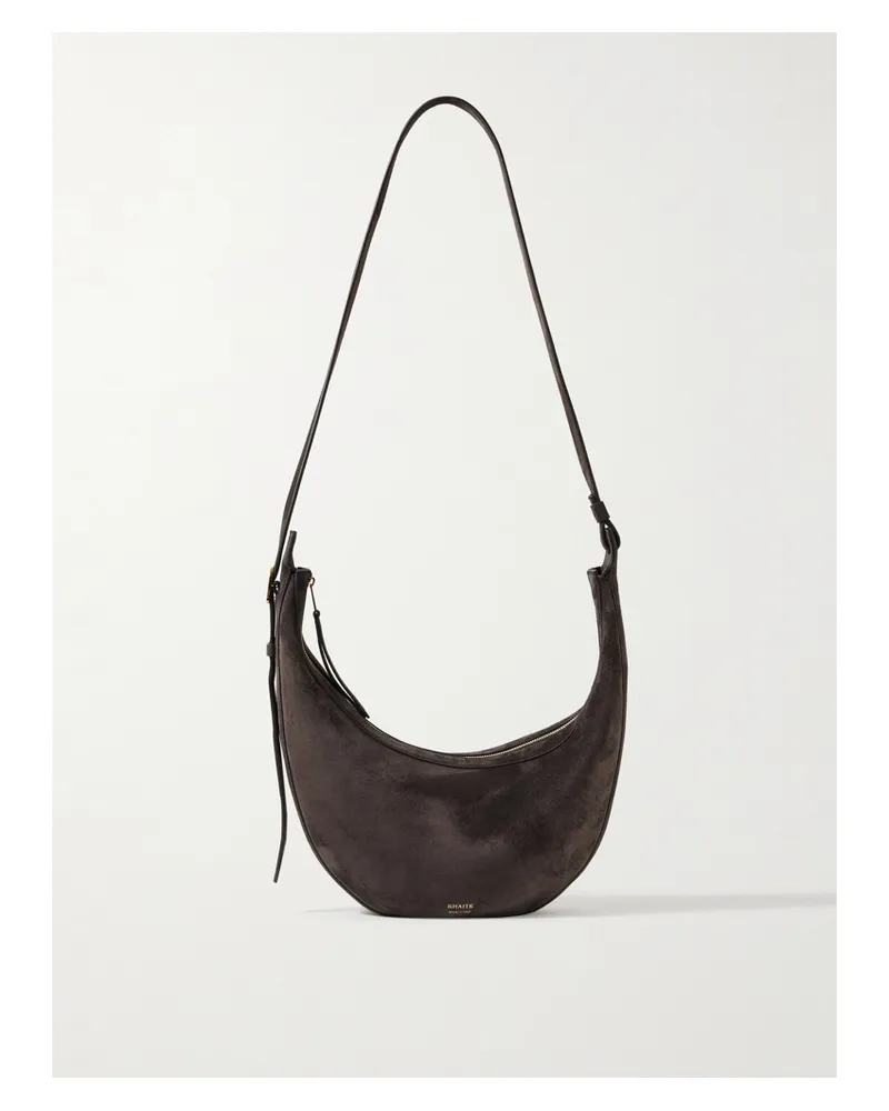 KHAITE Augustina Small Suede Shoulder Bag - Brown Brown