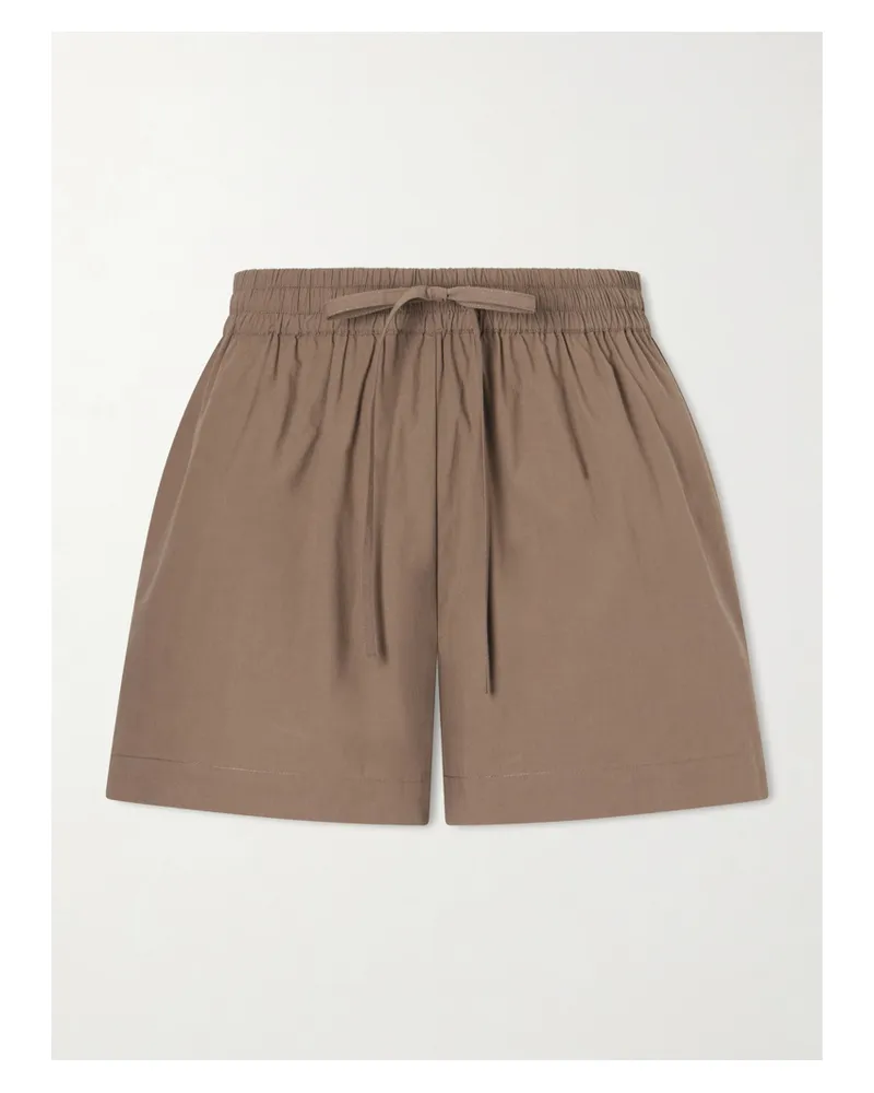 Matteau Organic Cotton-poplin Shorts - Brown Brown