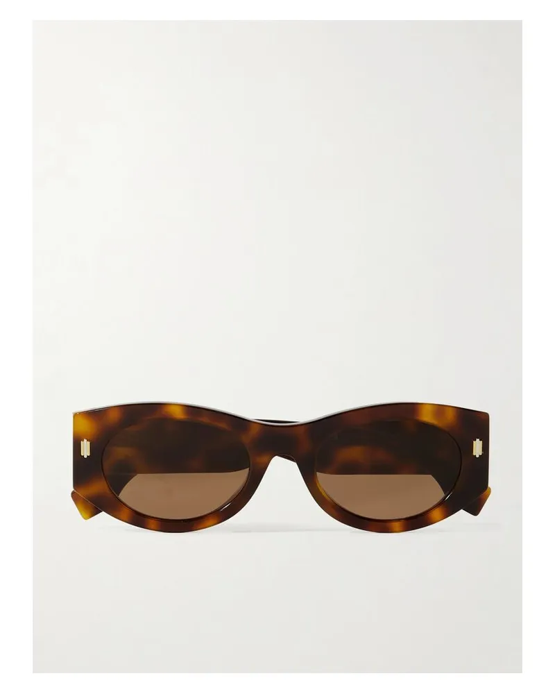 Fendi Roma Sonnenbrille Mit Ovalem Rahmen Aus Azetat In Hornoptik Horn
