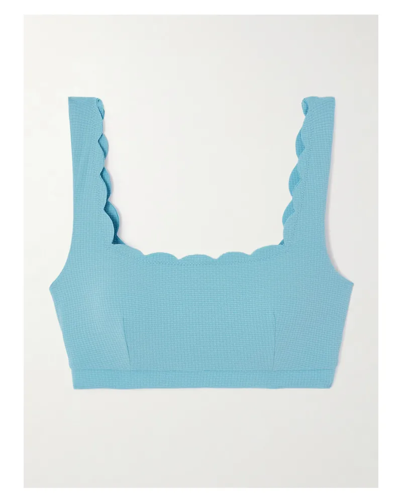 Marysia Palm Springs Bikini-oberteil Aus Seersucker Mit Wellenkanten - Blau Blau
