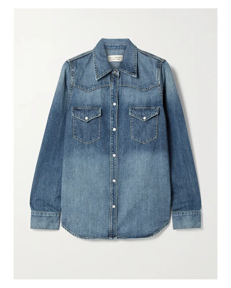 Nili Lotan Travis Denim Shirt - Blue Blue