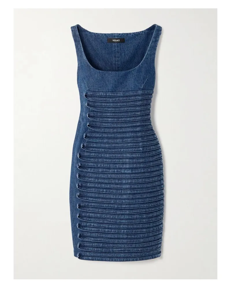 Versace Mini-jeanskleid Mit Applikationen - Blau Blau