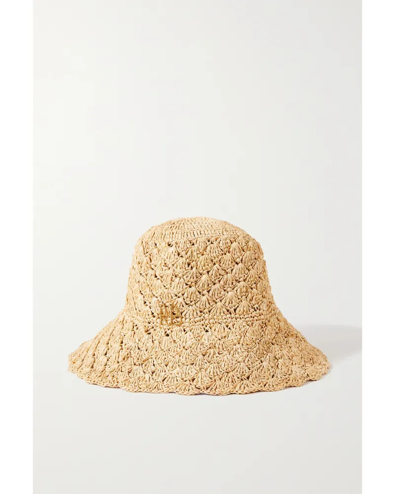 RUSLAN BAGINSKIY Fischerhut Aus Geflochtenem Stroh Mit Verzierung - Neutral Neutral