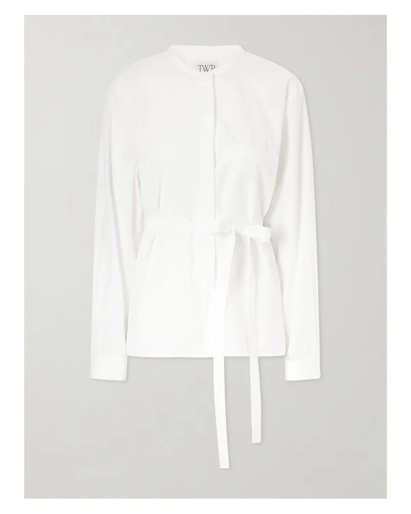 TWP Tie-detailed Cotton Shirt - White White