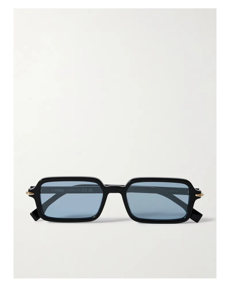 Fendi Selleria Sonnenbrille Mit Rechteckigem Rahmen Aus Azetat - Schwarz Schwarz