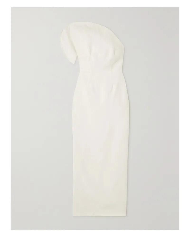Roland Mouret Asymmetrische Robe Aus Einer Woll-seidenmischung - Weiß Weiß